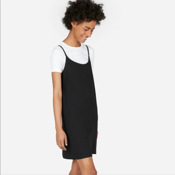 Everlane Black Japanese Go Weave Mini Slip Dress Sz 10 - Picture 3 of 10